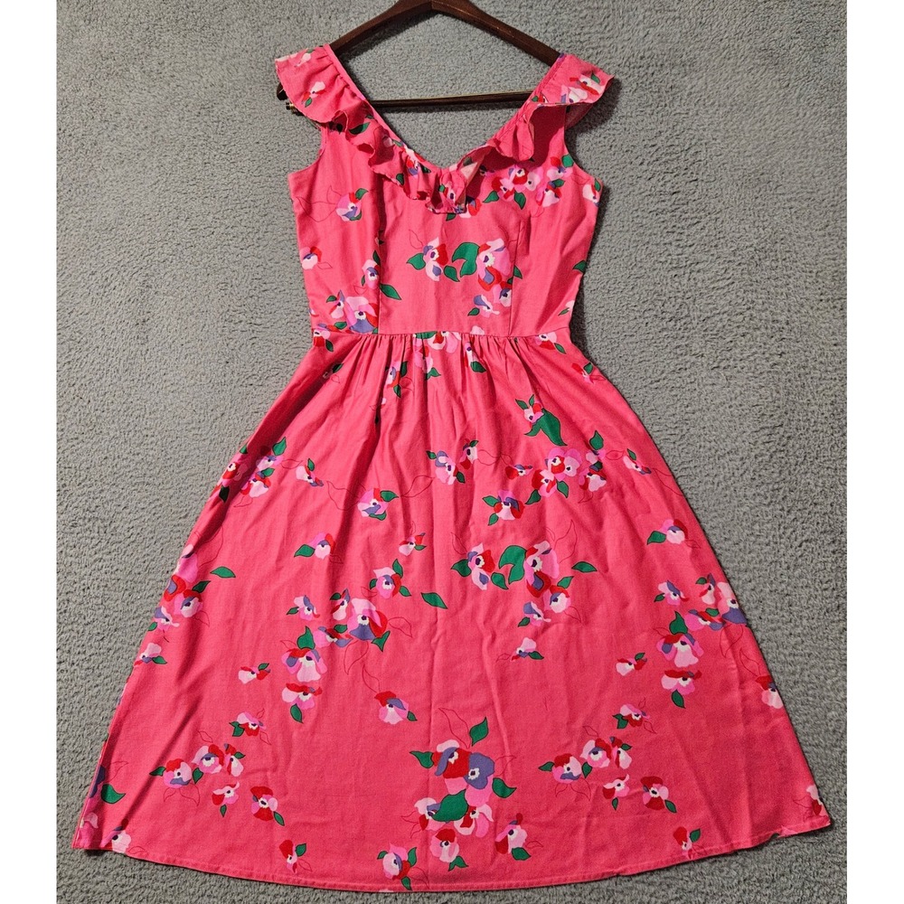 1970s Liberty House by Malia Sundress Bohemian Maxi Dress‎ Pink Floral Size 10